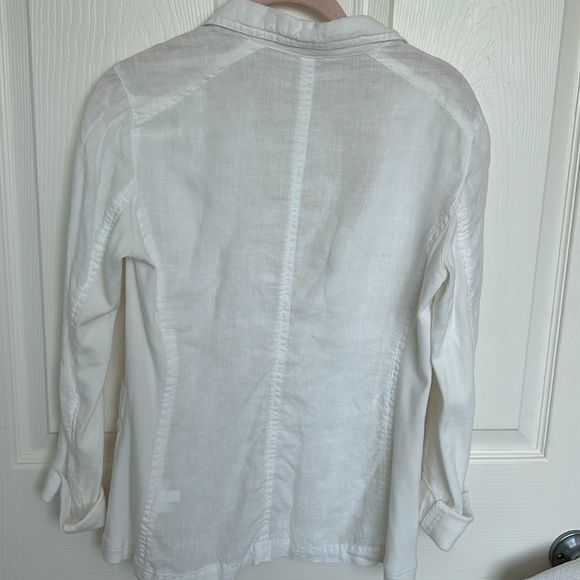 Eileen Fisher White Linen Blazer - Picture 4 of 11